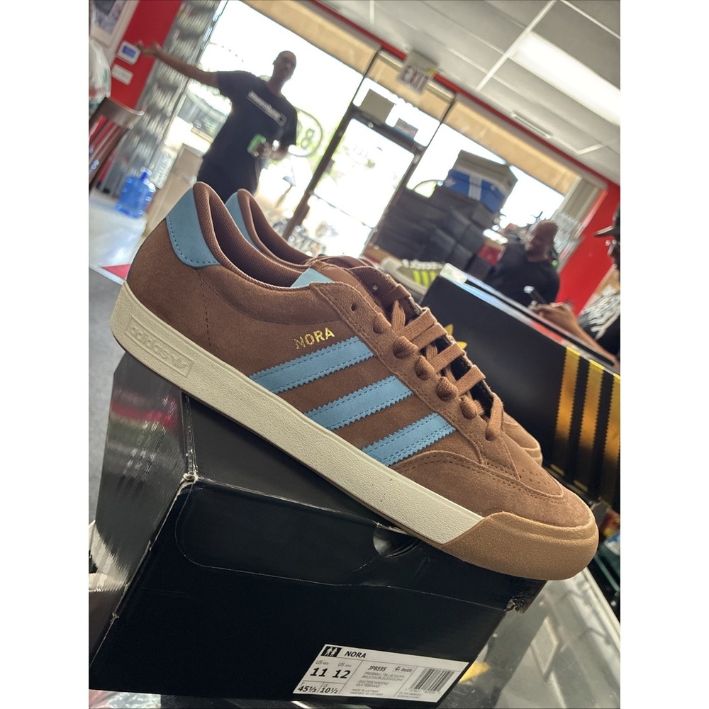 Adidas NORA Brown Light Blue Skateboarding Shoes JP8595 Mens Size 11 New NiB